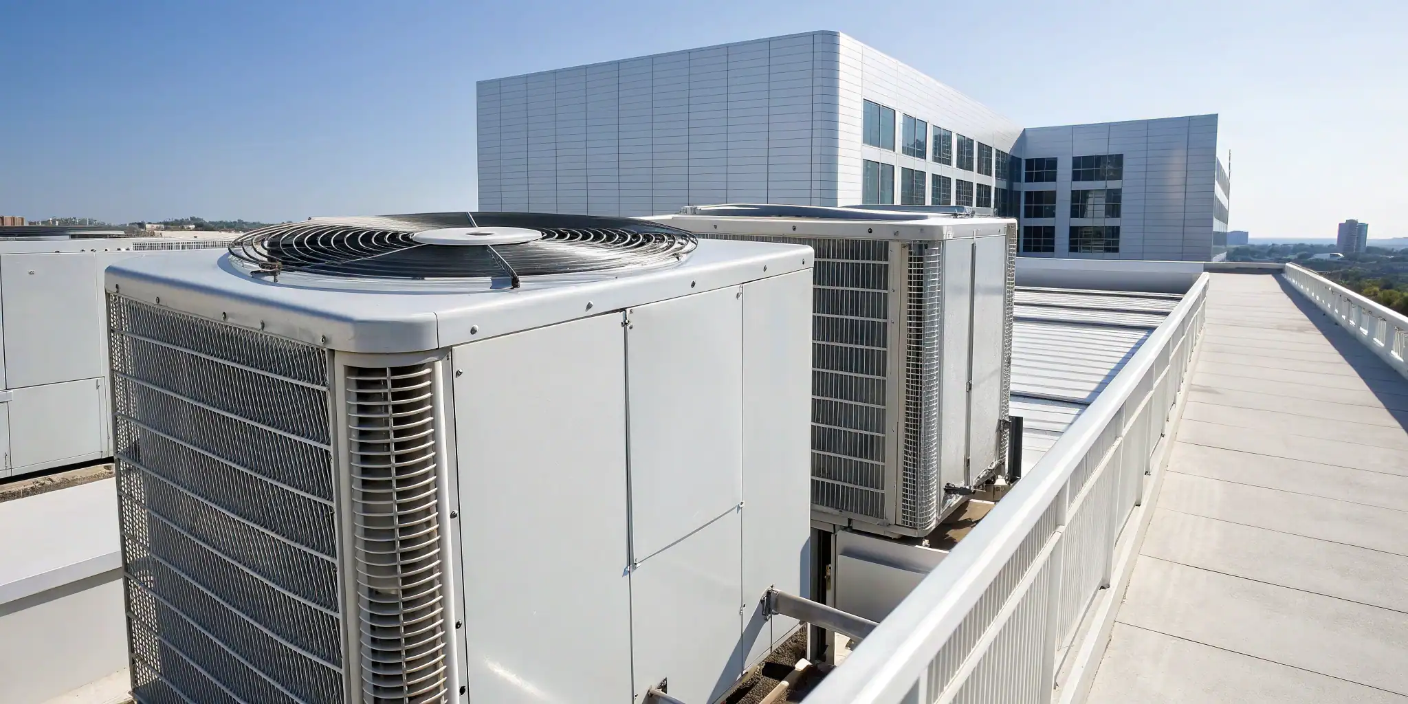 Rooftop commercial HVAC units, a key factor in determining labor rates.